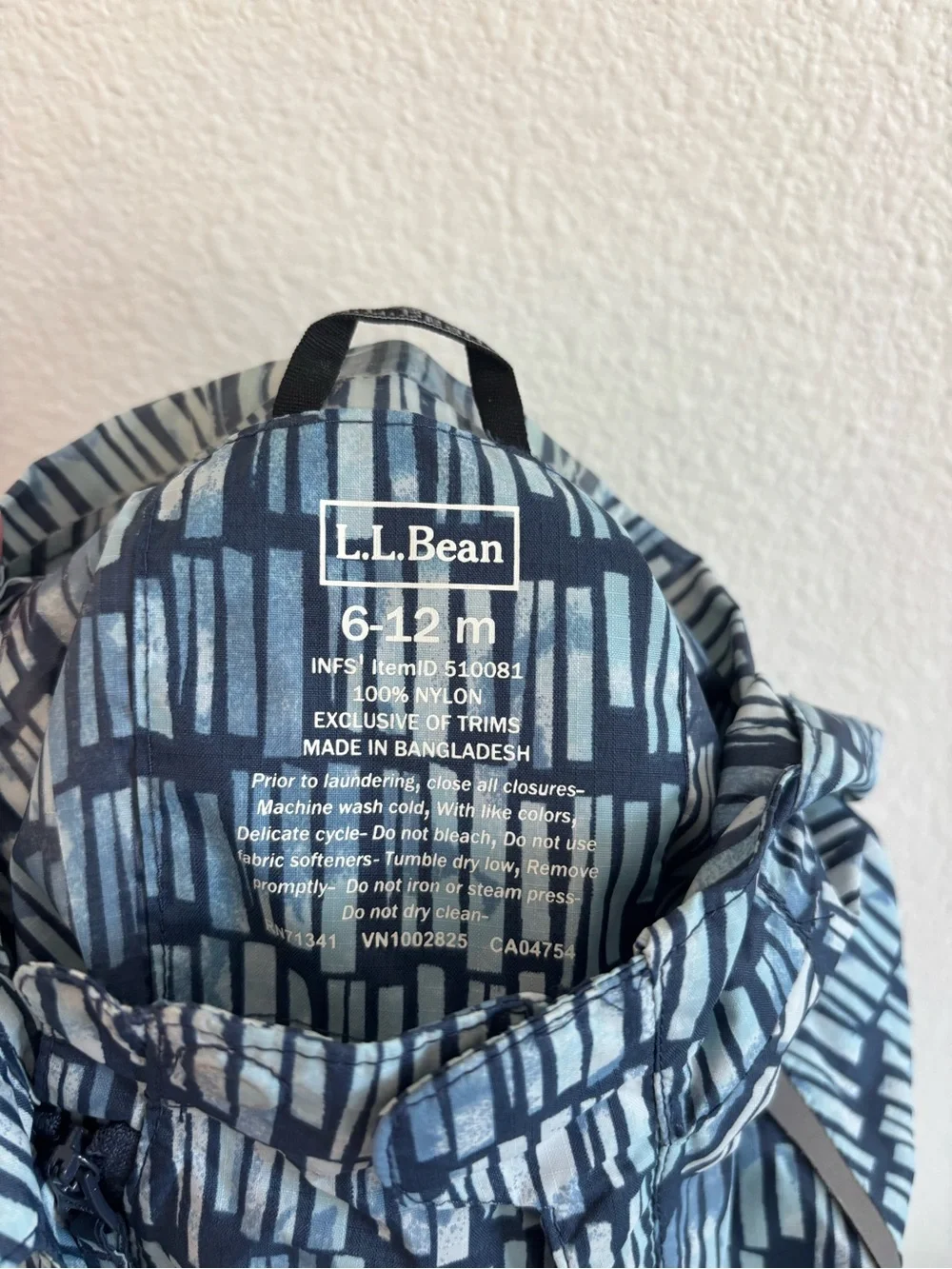 L.L.Bean toddler rain bunting suit 6-12 months
